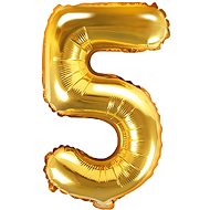 Foil balloon, 35cm, number "5", gold - Balloons