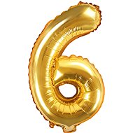 Foil balloon, 35cm, number "6", gold - Balloons