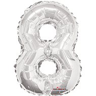 Foil Balloon, 35cm, Number "8", Silver - Balloons