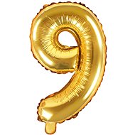 Foil balloon, 35cm, number "9", gold - Balloons