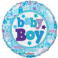 Foil Balloon, 45cm, Circle, Baby Boy - Balloons