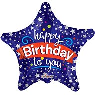 Foil Balloon, 46cm, Star, Birthday Blue - Balloons
