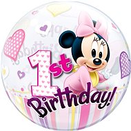 Foil balloon, 56cm, plastic, Minnie Mouse, first birthday - Balloons