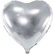 Foil Balloon, 61cm, Heart, Silver - Balloons