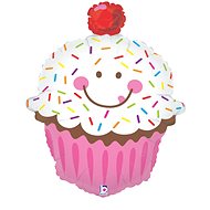 Foil Balloon, 86cm, Smiling Cupcake - Balloons