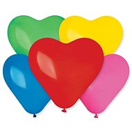 Inflatable Balloons, 25cm, Heart-Shaped, Mixed Colours, 10pcs - Balloons
