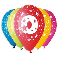 Inflatable Balloons, 30cm, Number "0", Mixed Colours, 5pcs - Balloons