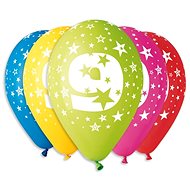 Inflatable Balloons, 30cm, Number "9", Mixed Colours, 5pcs - Balloons