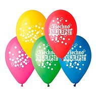 Nafukovacie balóniky, 30 cm, všetko najlepšie, mix farieb, 5 ks - Balóny