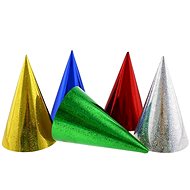 Party paper caps, metallic, mix of colours, 3pcs - Party Hats