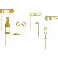 Party props, "Let's celebrate", mix, gold, 8pcs - Party Accessories