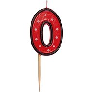 Birthday Candle, 5cm, Number "0", Red - Candle