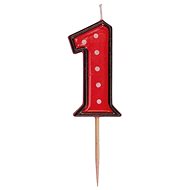 Birthday Candle, 5cm, Number "1", Red - Candle