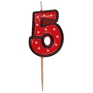 Birthday Candle, 5cm, Number "5", Red - Candle