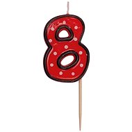 Birthday Candle, 5cm, Number "8", Red - Candle