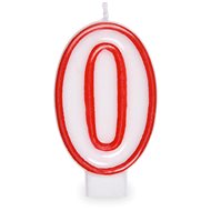 Birthday Candle, 7.5cm, Number "0", White - Candle