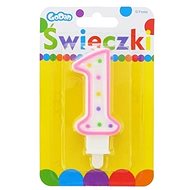 Birthday Candle, 7.5cm, Number "1", Coloured - Candle