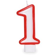 Birthday Candle, 7.5cm, Number "1", White - Candle