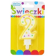 Birthday Candle, 7.5cm, Number "2", Coloured - Candle