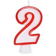 Birthday Candle, 7.5cm, Number "2", White - Candle