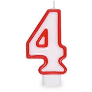 Birthday Candle, 7.5cm, Number "4", White - Candle
