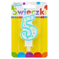 Birthday Candle, 7.5cm, Number "5", Coloured - Candle