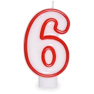 Birthday Candle, 7.5cm, Number "6", White - Candle