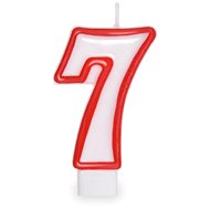Birthday Candle, 7.5cm, Number "7", White - Candle