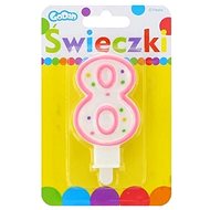 Birthday Candle, 7.5cm, Number "8", Coloured - Candle