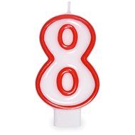 Birthday Candle, 7.5cm, Number "8", White - Candle
