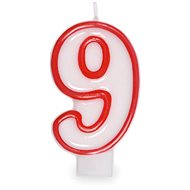 Birthday Candle, 7.5cm, Number "9", White - Candle