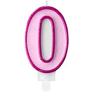 Birthday Candle, 7cm, Number "0", Pink - Candle