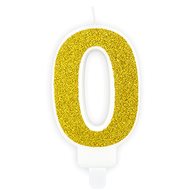 Birthday Candle, 7cm, Number "0", Gold - Candle