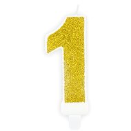 Birthday Candle, 7cm, Number "1", Gold - Candle