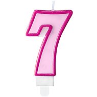 Birthday Candle, 7cm, Number "7", Pink - Candle
