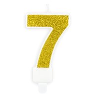 Birthday Candle, 7cm, Number "7", Gold - Candle