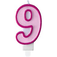 Birthday Candle, 7cm, Number "9", Pink - Candle
