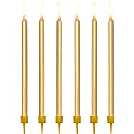 Cake candles, 12.5 cm, gold, 12 pcs - Candle