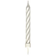 Cake candles, 8cm, white, 8pcs - Candle