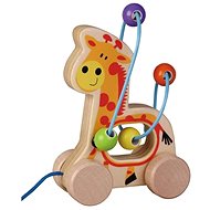 Wooden Pulling Giraffe with Labyrinth. Sun Baby - Wooden Toy