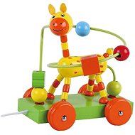 Wooden pull-along giraffe with labyrinth sun baby - Push and Pull Toy