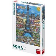Eiffel Tower Cartoon 500 Puzzle - Jigsaw