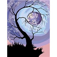 Painting by Numbers - A Tree in Full Moon - Painting by Numbers