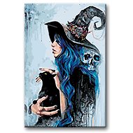 Painting by Numbers - Witch with a Black Cat - Painting by Numbers