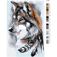 Painting by Numbers - Wolf and Feathers - Painting by Numbers