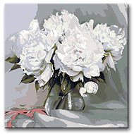 Painting by Numbers - White Peonies - Painting by Numbers
