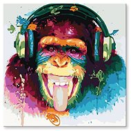 Painting by Numbers - Monkey with Headphones - Painting by Numbers