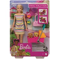 Barbie doll on a walk with her dog - Doll