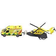 Spielset - Krankenwagen + Rettungshubschrauber mit Licht- und Soundeffekten - Auto