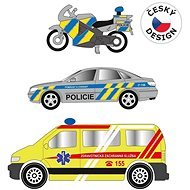 Set of Motorbike, Car and Van, with Light and Sound - Toy Car Set